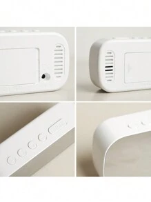 1pc Modern LED Digital Alarm Clock LED Back Light Display Desktop Clocks Electronic Clock For Home Office Travel Desktop Decor Clock Temperature Time Cycle Mode 5 Brightness Dimmer Room Decor Digital Clock - Apricot - View 12