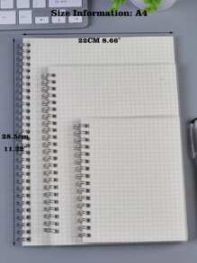 A5/B5/A4 Grid Coil Elastic Band Side-Flip Notebook/Notepad Back To School - White - View 6
