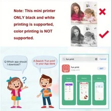 Mini Thermal Inkless Printer with 10Rolls Papers Portable Wireless Smart Pink Printer for Photos, Receipts, Labels