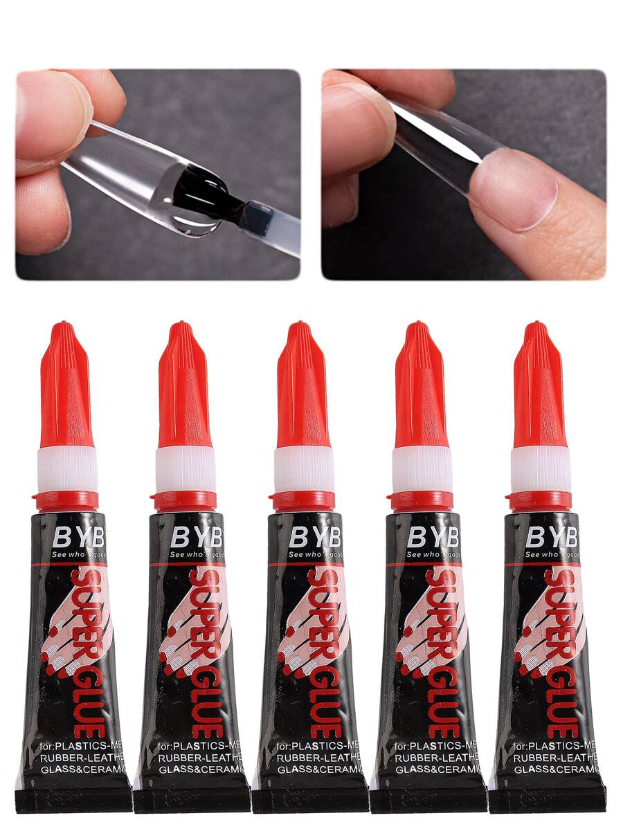 5Pcs Transparent Glue Nail Sheet Drilling Adhesive Extension And Reinforcement Adhesive Soft