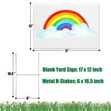 Yard Signs, Blank Yard Signs With Stakes, 4 Pack 17 X 12 Inches White Plastic Custom Yard Sign For Birthday, Garage Signs, Rent, Guidepost Decorations, Blank Lawn Signs With Stakes - White - View 3