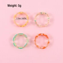 4 cái/bộ Trẻ em Acrylic Hình Trái cây Nhẫn - Nhiều màu - Xem 6