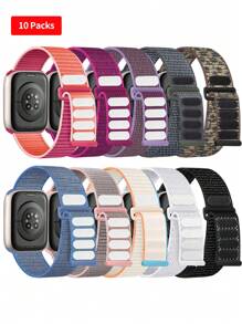Set de 10 piezas Bandas de bucle solo de nailon suave compatibles con la correa del Apple Watch de 38 mm, 40 mm, 41 mm, 42 mm, 44 mm, 45 mm, 46 mm, 49 mm para mujeres y hombres, correa trenzada elástica y transpirable compatible con Apple Watch Series Ultra 10/9/8/7/6/5/4/3/2/1/SE como regalo para estudiantes que regresan a la escuela