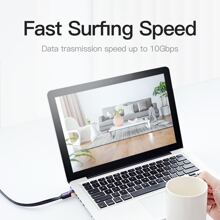 Cáp Ethernet VENTION Cat 7 RJ45 Flat FTP Cat7 Gigabit tốc độ cao 10Gbps được bảo vệ và dây nối tương thích Cáp LAN dùng để chơi game, máy tính, modem và bộ định tuyến - màu đen - Xem 4