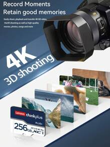 Lenovo 512G 記憶卡 64GB 128GB 256GB U3 Mini SD 卡 Class 10 TF 快閃卡 Micro TF SD 卡 手機記憶卡 PC 耳機揚聲器 高畫質相機 PSP SD 轉接器 - 藍白色 - 查看 8