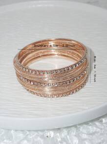 Phong cách thời trang Punk Rock Châu Âu và Mỹ Người da đen Vòng tay vàng đính đá lấp lánh hình ngôi sao đính hoa hồng hợp kim sắt cho ngày lễ tình nhân - Hoa hồng vàng - Xem 3