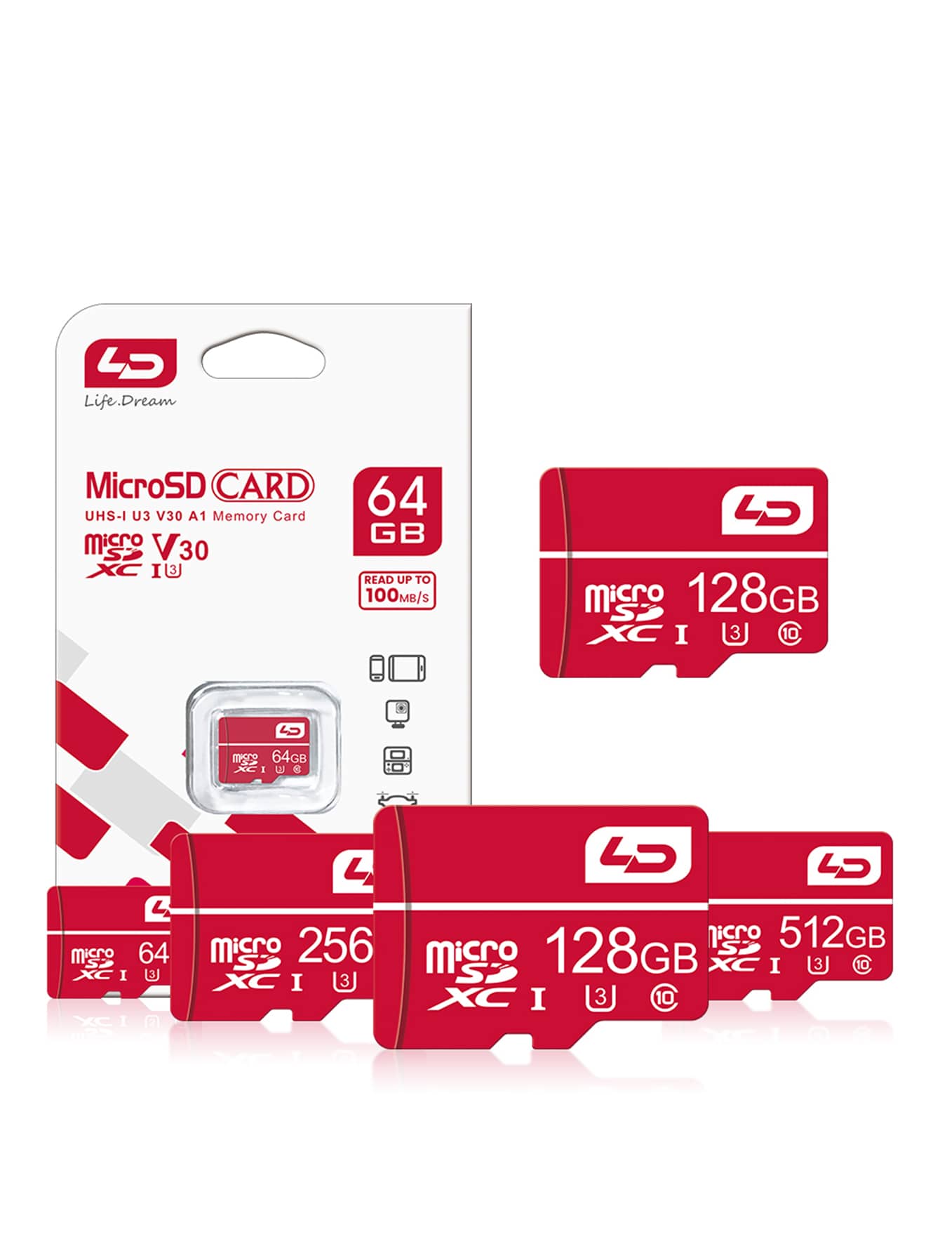 LD micro sd card Memory Card A1 Class10 UHSI Micro SD Card V30 U3 TF