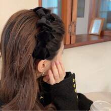 1入組公主風絲絨蝴蝶結髮帶,優雅法語髮箍髮夾,頭髮配飾適合女士