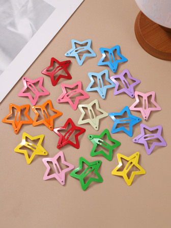 10/12/20 pièces Pinces à cheveux d'étoiles colorées pour enfants, barrettes mignonnes pour filles pour les fêtes, épingles à cheveux pour étudiantes, accessoires capillaires de beauté