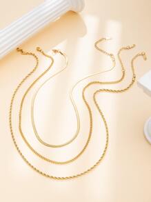 stks/set 14-karaats vergulde waterdichte, aanslagbestendige roestvrijstalen visgraatketting voor dames, sierlijke gouden ketting en eenvoudige gelaagde gouden ketting - gouden sieradencadeauset voor dames