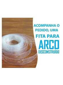 Kit Arco Romantico 177 Balões + Fita5mts + Bomba Manual - Vermelho Dourado e Cristal - Multicolorido - Visão 6