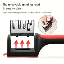 Máy mài dao nhà bếp chuyên nghiệp 4 giai đoạn - Máy mài gốm kim cương vonfram đá mài cho độ sắc nét tối đa khi cắm trại - Đỏ - Xem 5