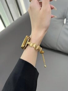 1条不锈钢波浪网状表带，兼容 Ultra1/2/3/SE/Series 11/10/9/8/7/6/5/4/3/2/1，纤薄可调节金属表带（仅表带） - 金色 - 查看 2