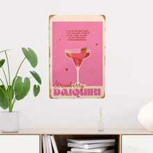 1pc Random Pink Vintage Tin Sign, Retro Aluminum Metal Sign, Suitable For Home Coffee Wall Decor, Size 12x8 Inches, Birthday Theme - Random Pink - View 3