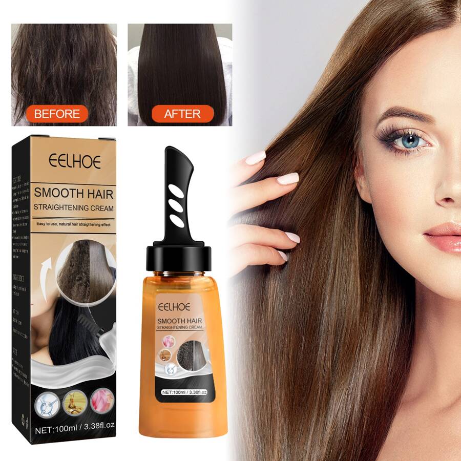 1瓶100ml白色捲髮直髮霜,平滑頭髮,修復受損頭髮,促進頭髮光澤 - 白色 - 查看 1