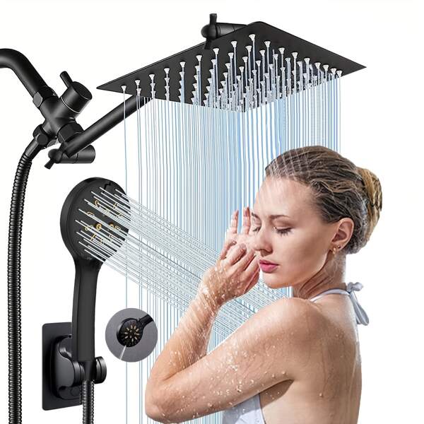 Retro Round Shower Head, 8 Inch Rainfall Shower Head For Bathroom Shower G12 Ball Connector 88440924 - View #12