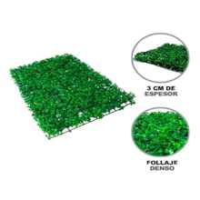 Muro Verde Artificial Follaje Sintético Jardin 60 cm X 40 cm, Plantas artificiales para pared de fácil armado, Muro de plantas de plástico para exteriores - Verde - Ver 2
