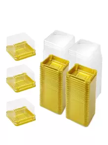 50pcs Disposable Round Cake Box For Wedding, Party, Baking And Packaging - Gold - View 1