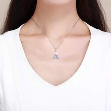 1入組精美豪華人造澳大利亞的蛋白石美人魚尾巴造型925 銀DIY項鍊吊墜女性生日禮物