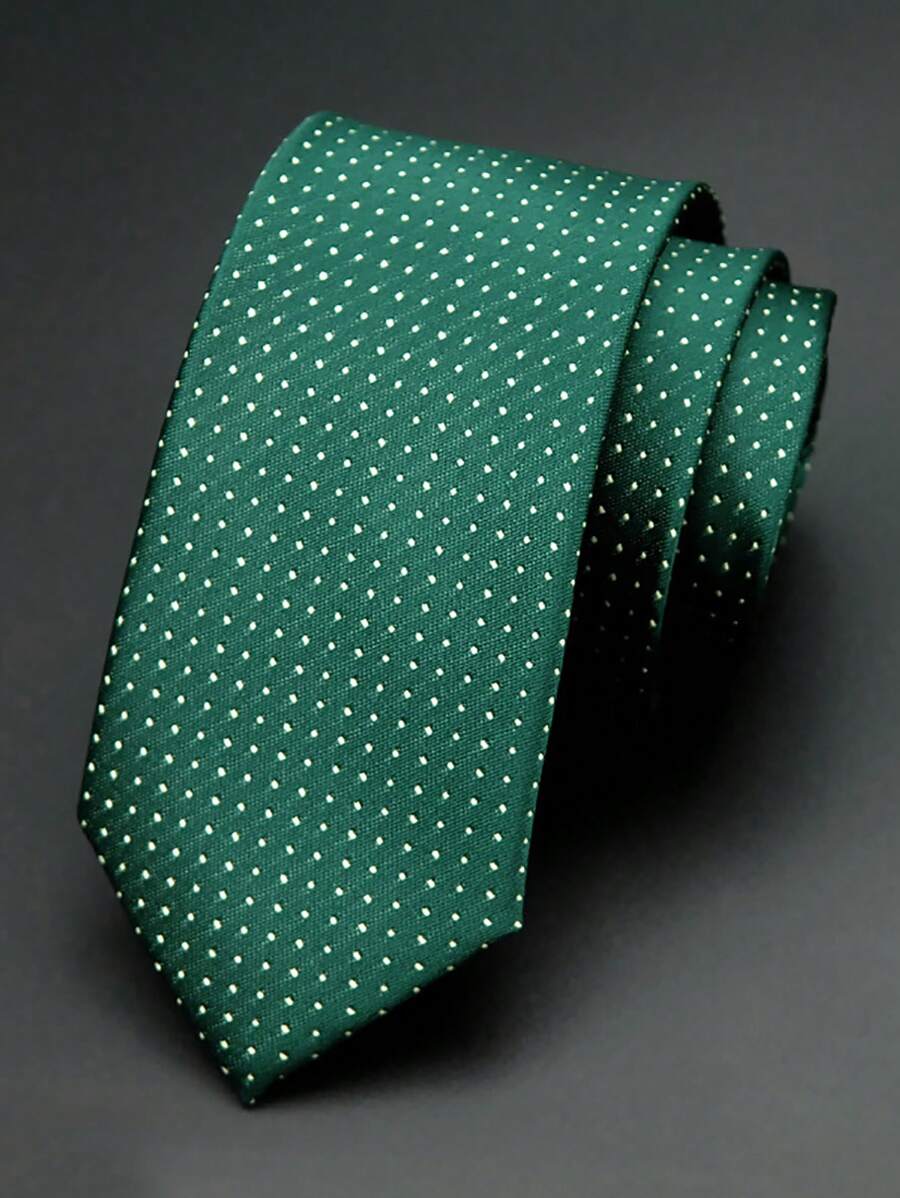 1 件男士 6 厘米宽绿色窄领带，适合休闲、婚礼、派对男士领带 - 綠色 - 查看 1