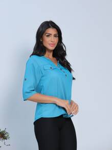 Women Blouses - Rửa nhẹ - Xem 4
