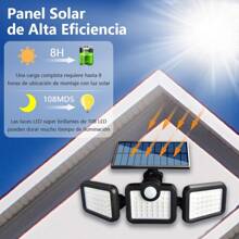 Lámpara Solar Led Giratoria Impermeable Para Exteriores - Negro - Ver 2