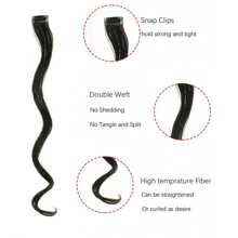 5片彩色假发片，派对挑染，卷曲波浪发夹，夹式合成挑染，适合儿童、女孩和女性，17英寸