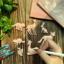 1 Miếng Rừng Hình động vật Silicone Khuôn kẹo - màu xám nhạt - Xem 5