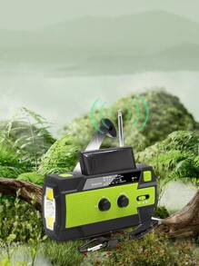 1 Portable Multi-Function Emergency Radio Flashlight Three Modes Multiple Power Sources Live Radio SOS Emergency Alarm FM Radio Radio Radio Outdoor Indoor Lighting Power Indicator FM/AM/NOAA Radi - Green - View 2