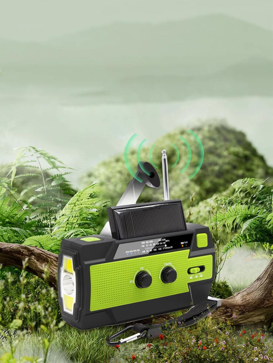 1 Portable Multi-Function Emergency Radio Flashlight Three Modes Multiple Power Sources Live Radio SOS Emergency Alarm FM Radio Radio Radio Outdoor Indoor Lighting Power Indicator FM/AM/NOAA Radi