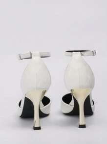 女性白色尖頭高跟鞋 - 白色 - 查看 3