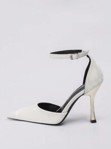 女性白色尖頭高跟鞋 - 白色 - 查看 2