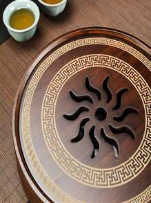 Round Tea Set Tea Plate Accessories Chinese Natural Bamboo Tea Tray Water Storage Kung Fu Tea Board