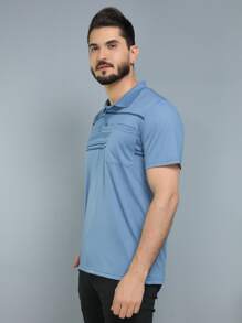 Men Polo Shirts - Màu xanh nhạt - Xem 5