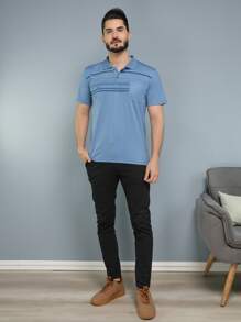 Men Polo Shirts - Màu xanh nhạt - Xem 7