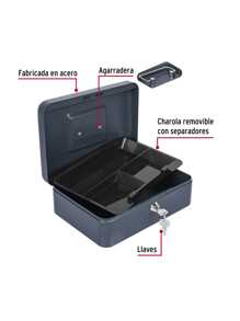 25 Cm Money Box With Removable Dividers Tray - Black - View 4