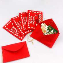 5 件 4.9*3 英寸，红色圣诞信封圣诞树挂件，可容纳糖果圣诞卡圣诞装饰品圣诞用品