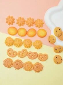 12个随机仿真迷你食物烘焙饼干娃娃屋厨房饰品DIY树脂配件，可用于耳环、发饰、发夹、手机壳装饰DIY珠宝制作个性化礼物节日 - 彩色 - 查看 4