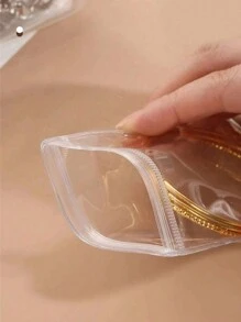 50/30/20/10 peças Sacos de Jóias de PVC, Brincos Anti-Oxidação, Brincos de Pino, Caixa de Jóias para Colar, Bolsa de Armazenamento Selada Portátil para Viagem