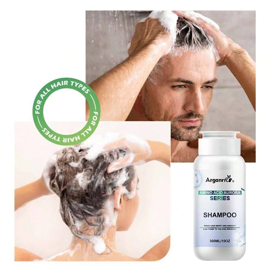 味道清新的300毫升氨基酸洗髮水新技術第六代系列,抗頭皮屑和控油功效,男女皆可使用 - 無色 - 查看 1