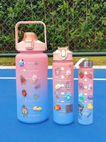 1 Miếng 2L Hoặc 750ml Hoặc 300ml  Dung lượng lớn Màu hồng Biến đổi dần PC Bình nước , Thể thao Và Khỏe mạnh Có thể mang đi Cốc rơm , Đối với Nhà  Và Du lịch Ngoài trời Sử dụng - Hồng - Xem 1