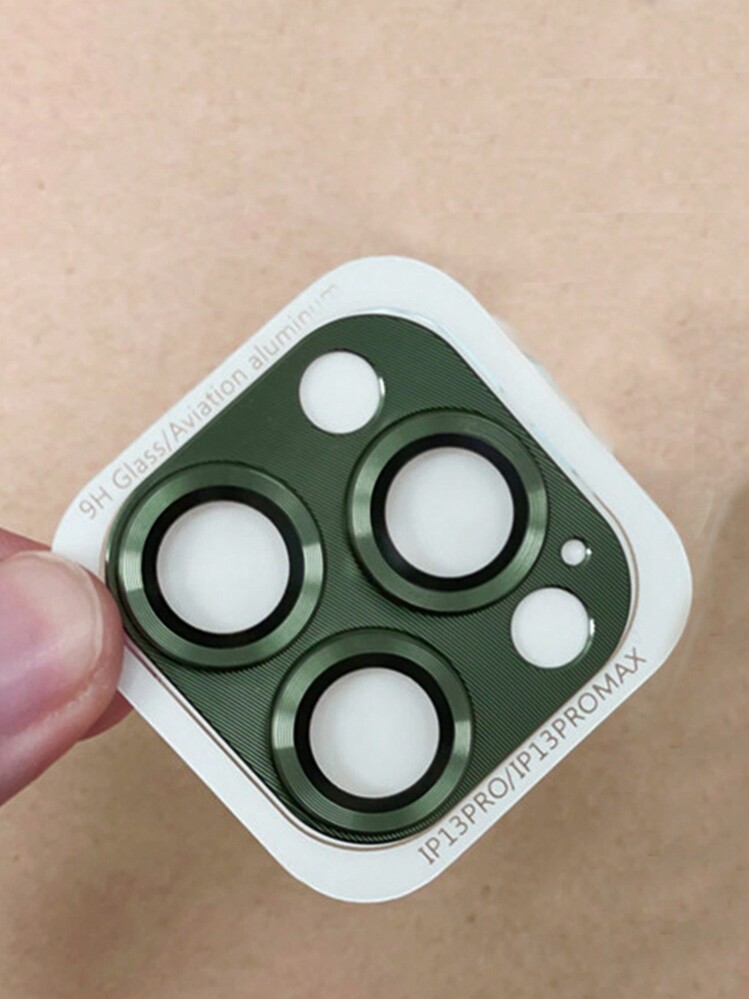 1pc Cd Texture Camera Lens Protector Ring For Mobile Phone - Green - View 3