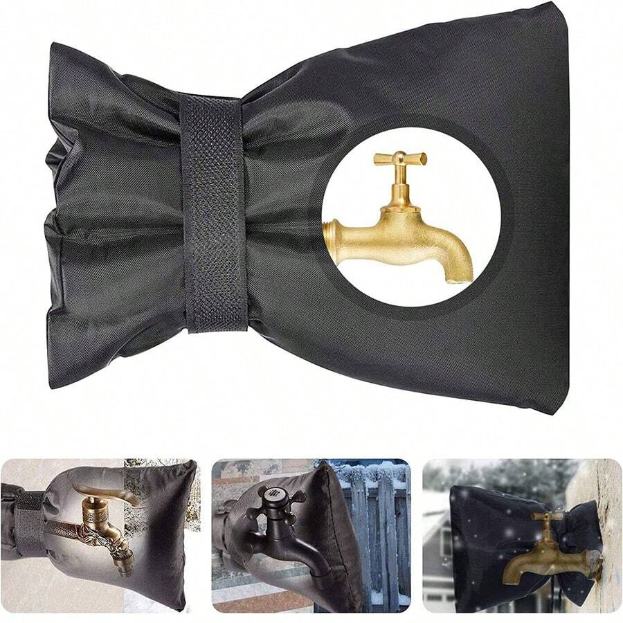 1pc Outdoor Faucet Freeze Cover, Frost Protection Jacket, Made Of Waterproof Oxford Cloth To Protect Your Faucet From Freezing Temperatures