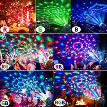Disco Ball Party Lights Sound Activated Strobe Light with 5 ft USB Cable,  LED Dj Stage Lighting That Sync with Music, Indoor Room Birthday Rave Outdoor Dance Show Bar Karaoke Christmas Gift - Black - View 4