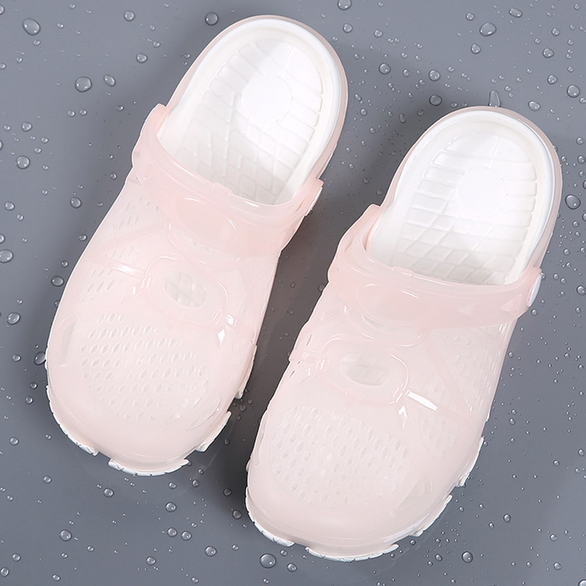 De mujeres con abertura Zapatillas con anti deslizante grueso suela , gelatina playa Zapatos , tacón plano Sandalias para verano
