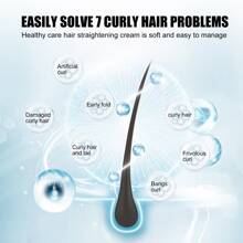 1瓶100ml白色捲髮直髮霜,平滑頭髮,修復受損頭髮,促進頭髮光澤 - 白色 - 查看 4