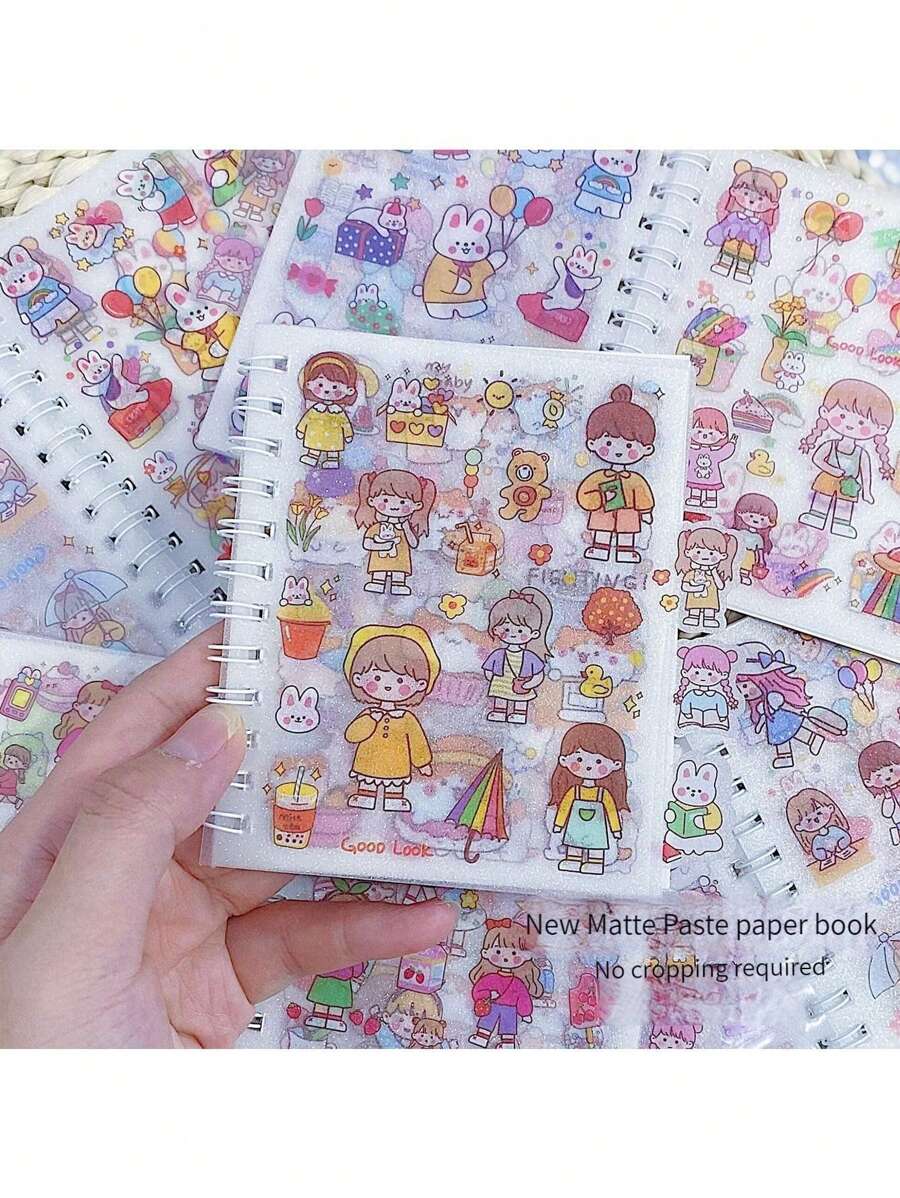Pegatinas De Planificador Esmerilado Con Patrón De Dibujos Animados