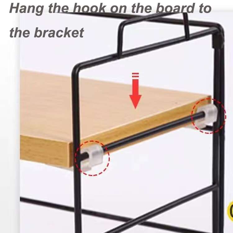 2-Tier Adjustable Desktop Organizer Shelf, Small Desk Shelf Organizer, Storage Rack for Office Supplies - Black - View 4