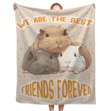 1入組三豬設計創意毯子適用於沙發和床 - 杏色 - 查看 3