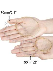 1 Paio Di Orecchini Ad Anello Sottili D'oro Per Donne - Orecchini Ad Anello Leggeri E Ipoallergenici - Grande 50mm